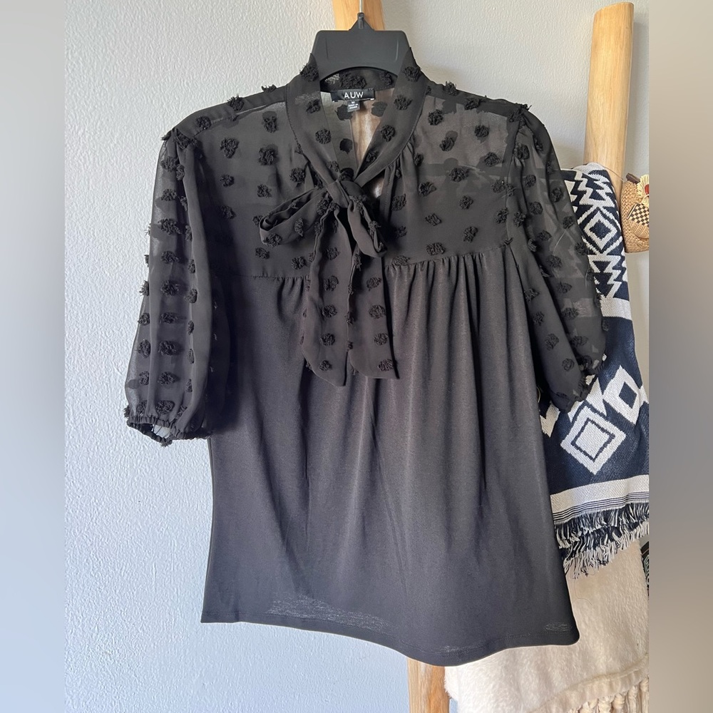 Black bow blouse